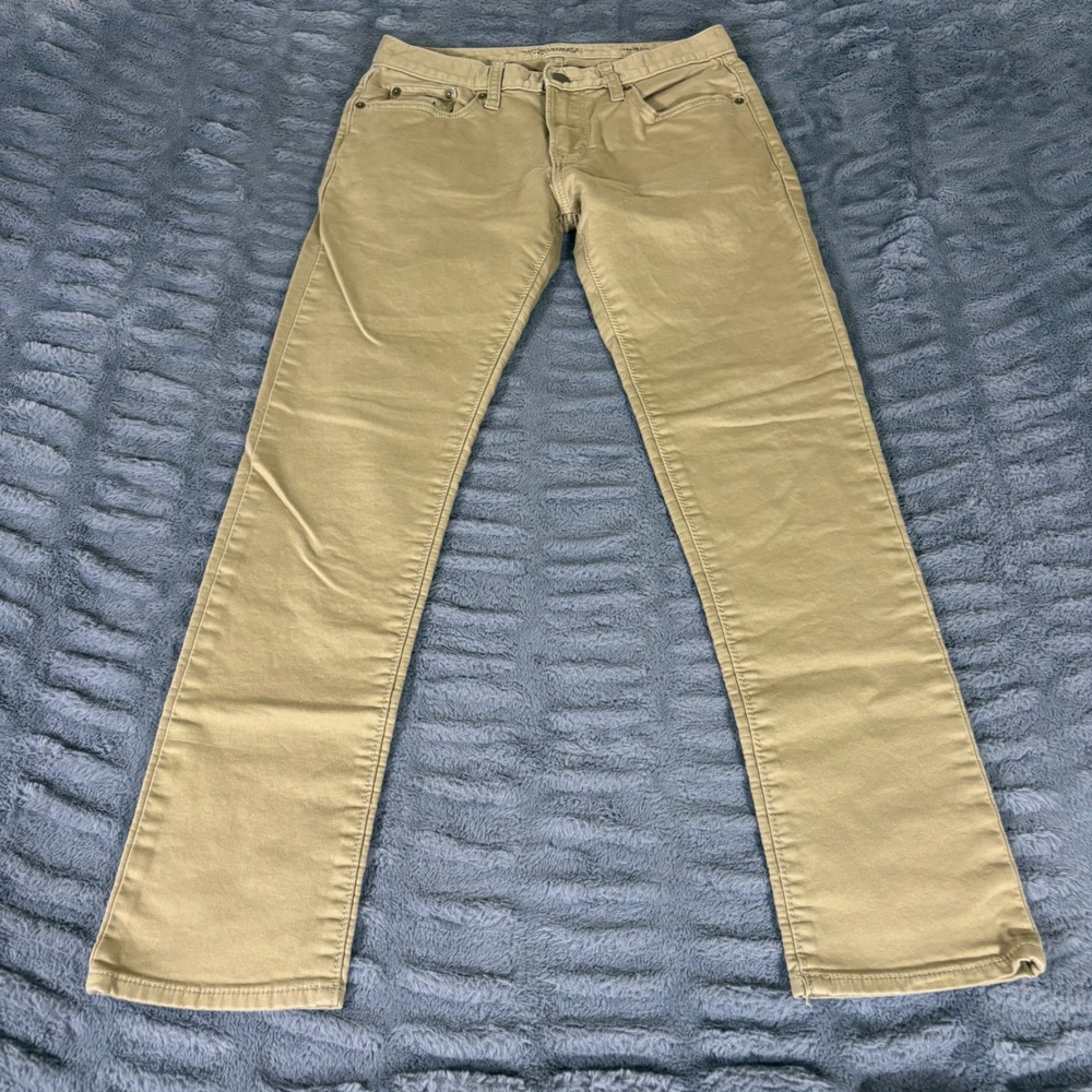 Banana Republic Travel Jean Mens 28x30 Slim Fit Khaki Tan Stretch Pants AT227